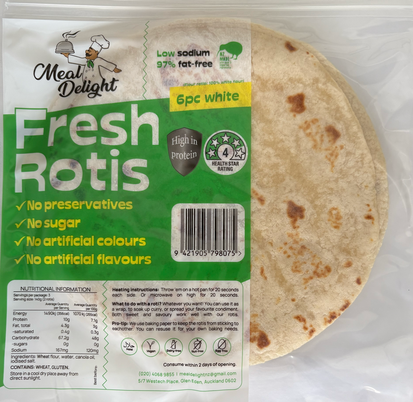 Fresh Roti 6 pack