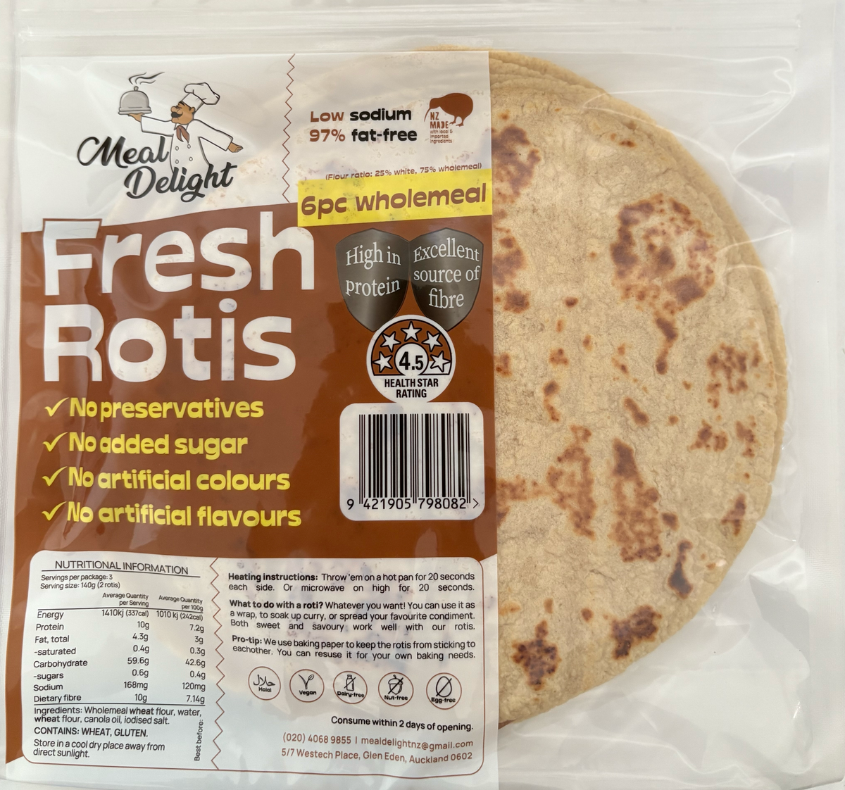 Shri Fresh Roti Fresh Roti 6 pack – Meal Delight